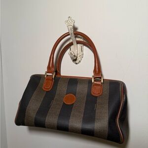 Fendi Pequin Boston Bag